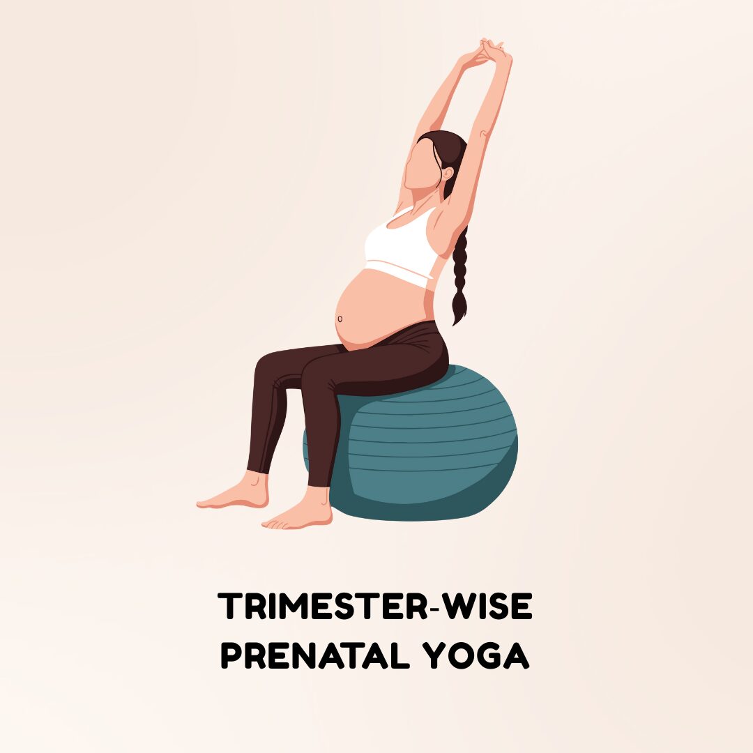 Pregnant woman practising gentle prenatal yoga